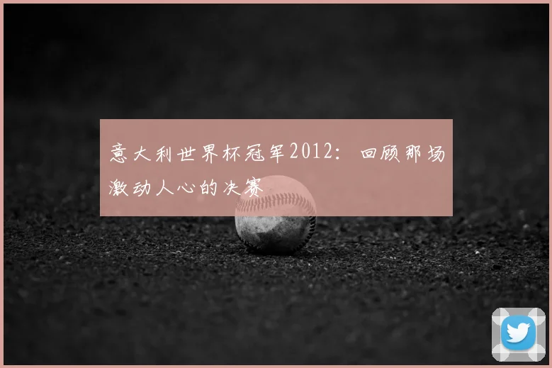 意大利世界杯冠军2012：回顾那场激动人心的决赛